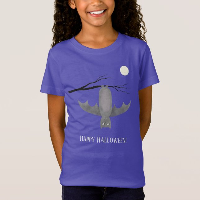 Cute Vampire Bat Halloween T-Shirt (Front)