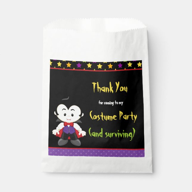 Cute Vampire Boy Halloween Costume Party Favour Bags (Front)