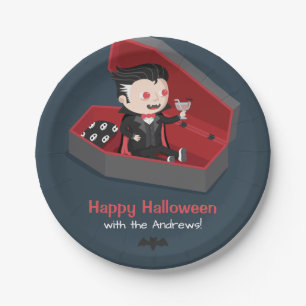 Cute Vampire Boy Halloween Party Supplies Paper Plate
