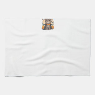 Cute Vampire Cat Halloween T-shirt  Spooky Kitten  Tea Towel
