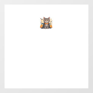 Cute Vampire Cat Halloween T-shirt Spooky Kitten Window Cling