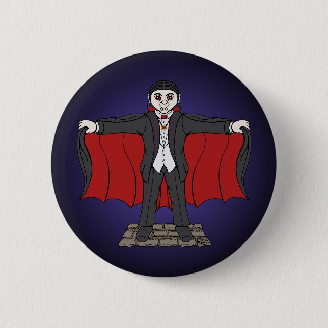 Cute Vampire/Dracula 6 Cm Round Badge (Front)