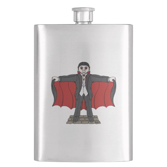 Cute Vampire/Dracula Hip Flask (Front)