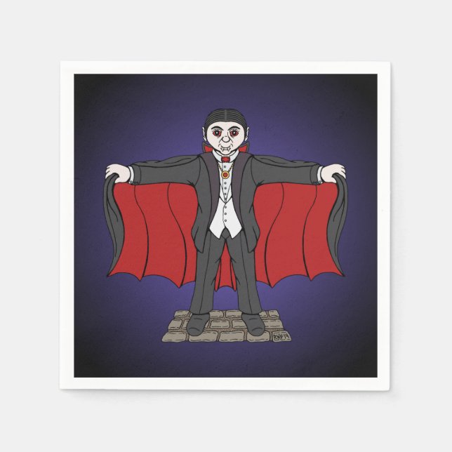 Cute Vampire/Dracula Napkin (Front)