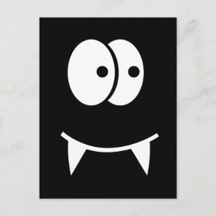 Cute vampire face postcard