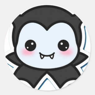 Cute Vampire Halloween Emoji Sticker