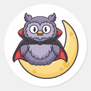 Cute Vampire Owl Halloween Sticker