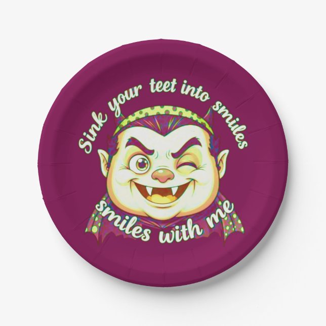 cute vampire paper plate (Front)