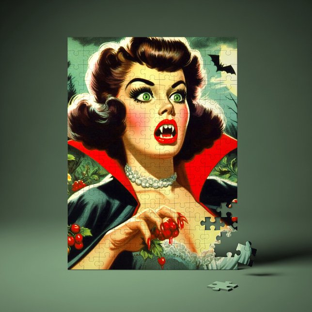 Cute Vampire Pin-up Jigsaw Puzzle (Creator Uploaded)
