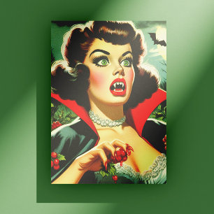 Cute Vampire Pin-up Postcard