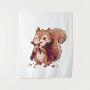 Cute Vampire Squirrel with Acorn Halloween Cape Co Tapestry