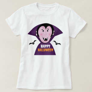 Cute Vampire with Bats Dracula Halloween T-Shirt