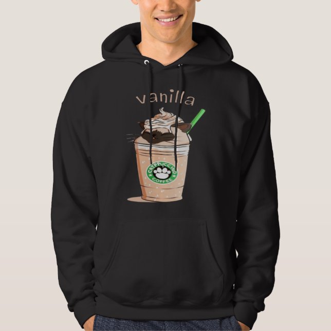 Cute Vanilla Brown Cat Animals Pet Catpuccino Coff Hoodie (Front)