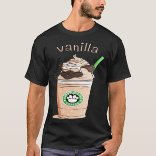 Cute Vanilla Brown Cat Animals Pet Catpuccino Coff T-Shirt