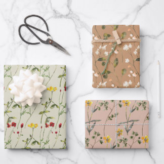 Cute Variety Floral Wrapping Papers Wrapping Paper Sheet