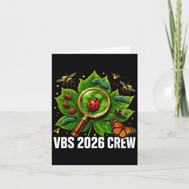Cute vbs 2026 backyard bugs matching vacation card (Front)