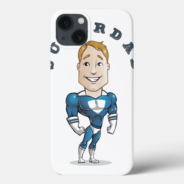 Cute Vector Cartoon Super Dad Case-Mate iPhone Case (Back)