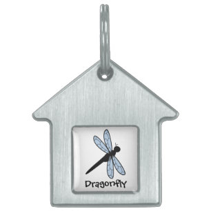 Cute Vector Dragonfly Pet Name Tag