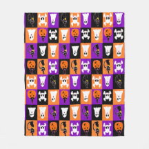 Cute Vector Halloween Ghosts Pumpkins Cats Skulls