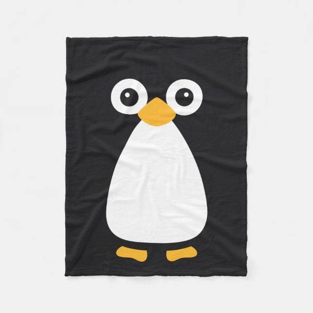 Cute Vector Penguin Fleece Blanket (Front)