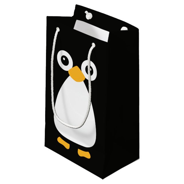 Cute Vector Penguin Small Gift Bag (Front Angled)