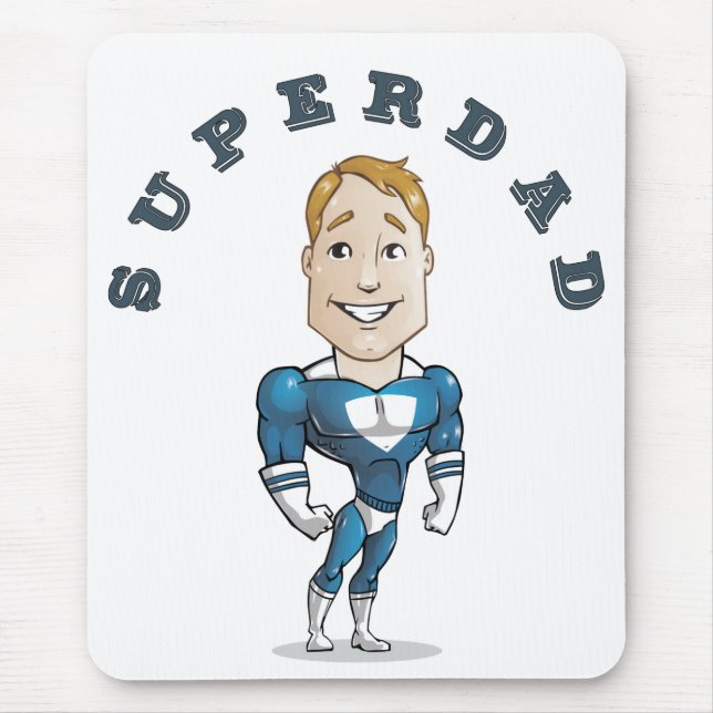 Cute Vector Super Dad Mouse Mat (Front)