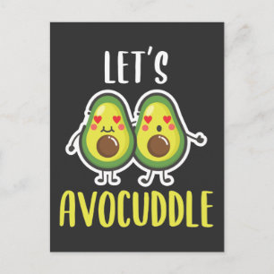 Cute Vegan Avocado Cuddle Relationship Postcard