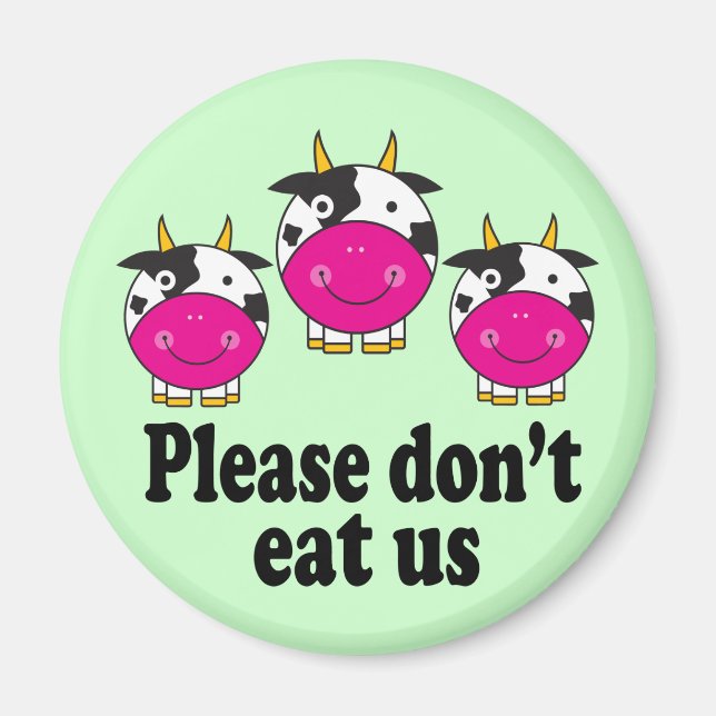 Cute Vegan Cows magnet (Front)