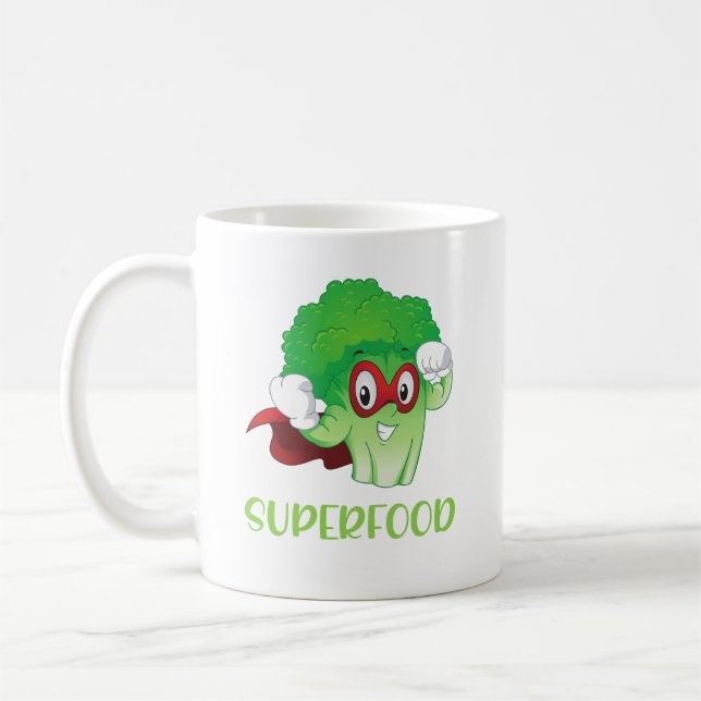 Cute Vegan Healthy Superfood Funny Quote Coffee Mug (Left)