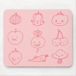 Cute Vegan Life Doodle Art Mousepad