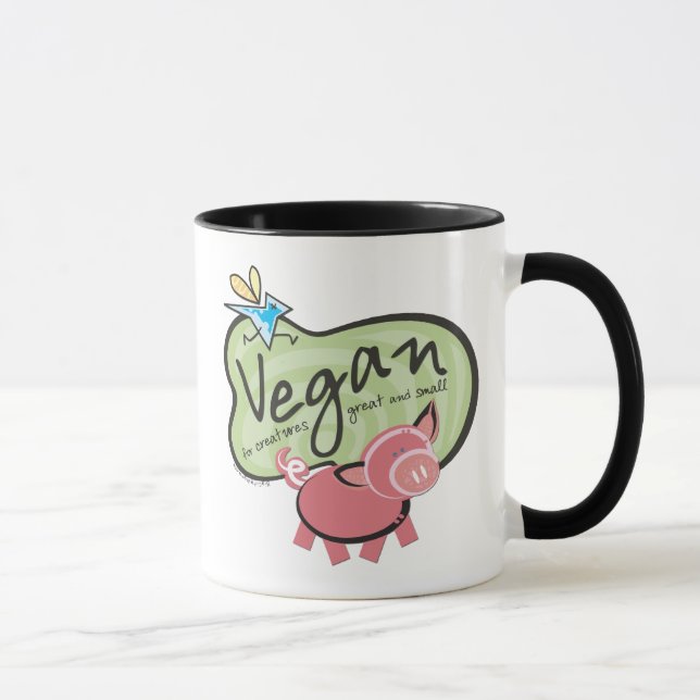 Cute Vegan Message Mug (Right)