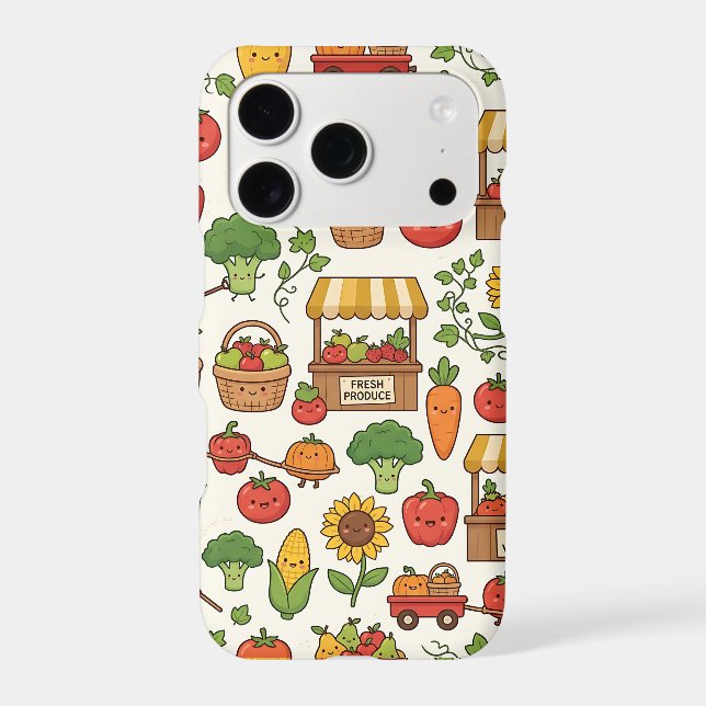 Cute Vegetable Basket iPhone 17 Case (Back)