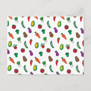 Cute Vegetable Food Pattern Postcard