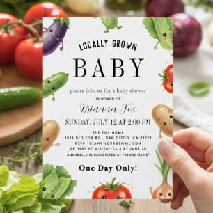 Cute Vegetable Locally Grown farm Baby Shower Invitation