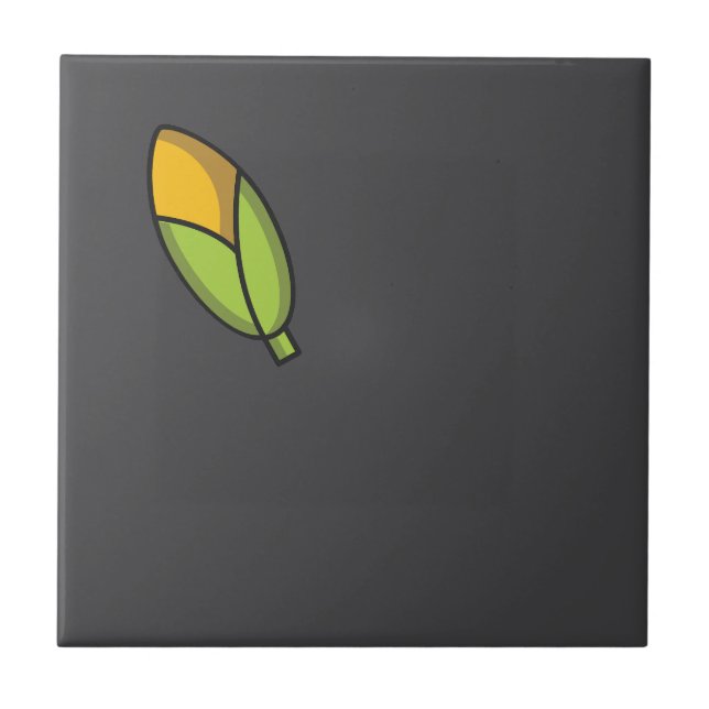 Cute vegetables corn grey pattern  tile (Front)