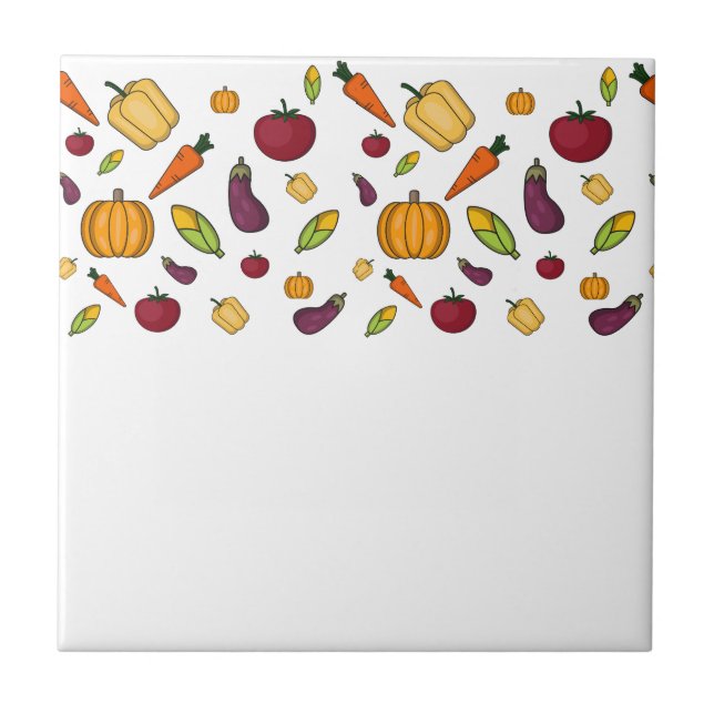 Cute vegetables pattern  tile (Front)