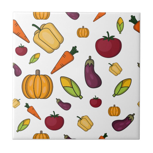 Cute vegetables pattern  tile (Front)