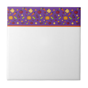 Cute vegetables purple pattern tile