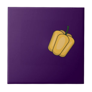 Cute vegetables sweet pepper  purple pattern  tile