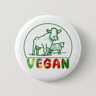 Cute Vegetarian Cow 6 Cm Round Badge