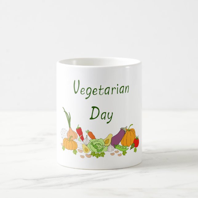 Cute Vegetarian Day Minimalist  Romantic  Coffee M Mug (Center)
