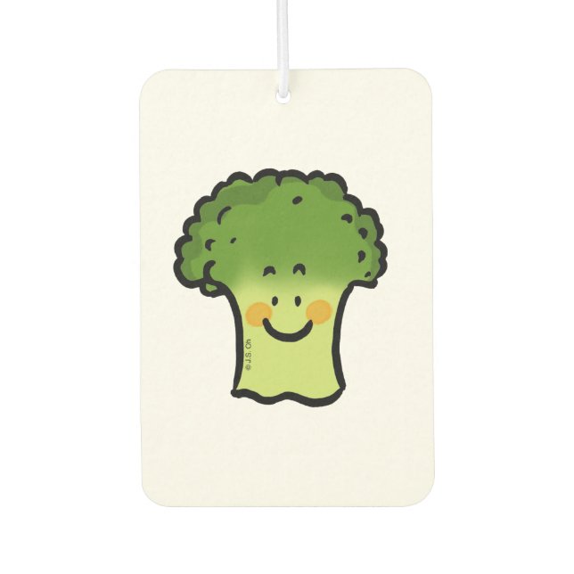 cute veggie broccoli cartoon car air freshener (Front)