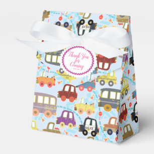 Cute Vehicles Blue Favour Box