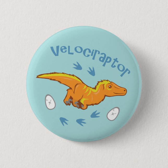 Cute Velociraptor 6 Cm Round Badge (Front)