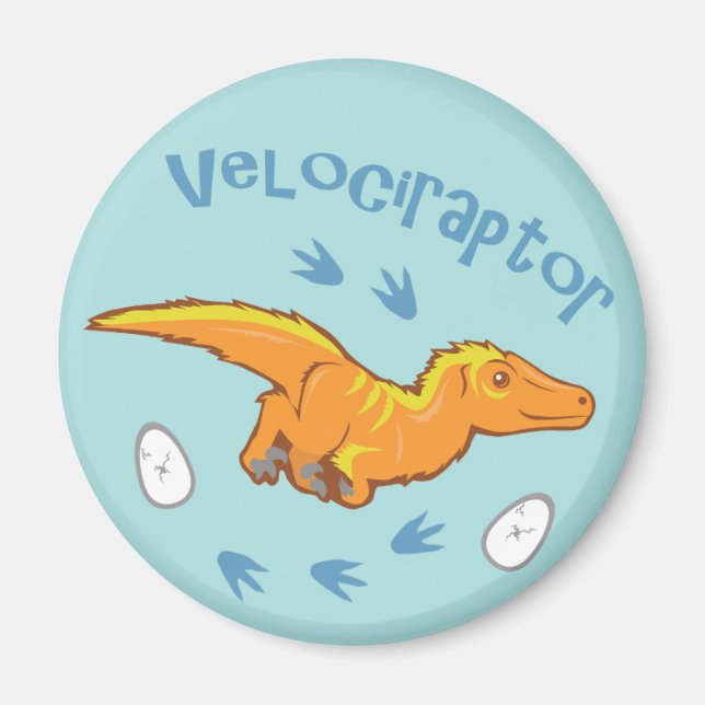 Cute Velociraptor Magnet (Front)