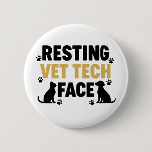 Cute Vet Tech Animal Lover Veterinary Technician 6 Cm Round Badge