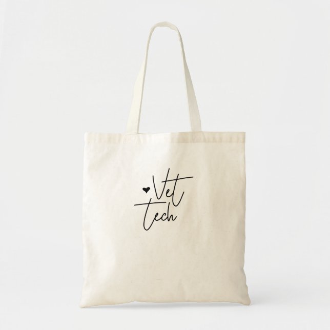 Cute Vet Tech Tote Bag (Front)