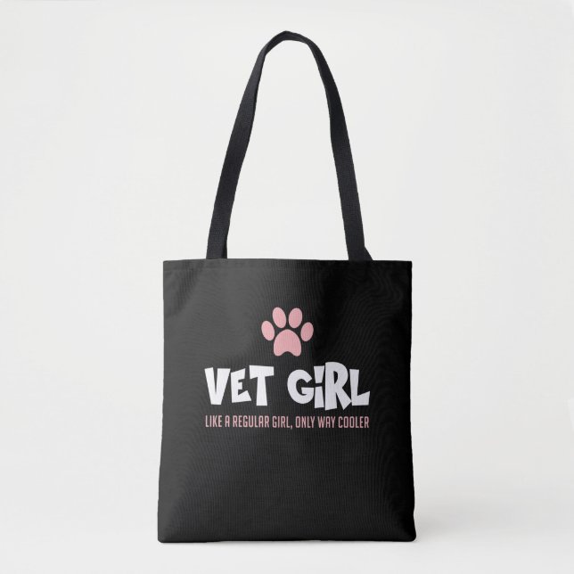 Cute Veterinarian Girl Vet Tech Woman Animal lover Tote Bag (Front)