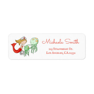 Cute Veterinarian Mermaid Return Address