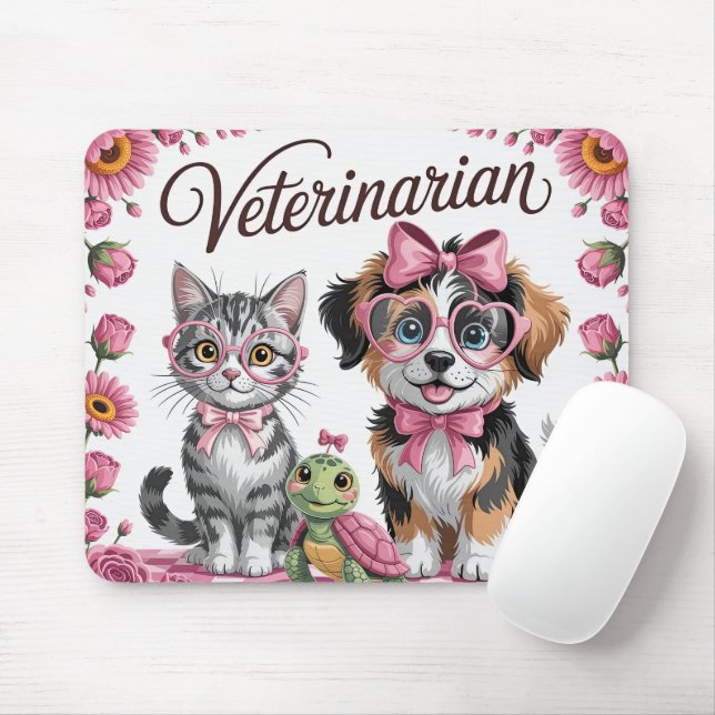 Cute Veterinarian Mouse Mat (With Mouse)